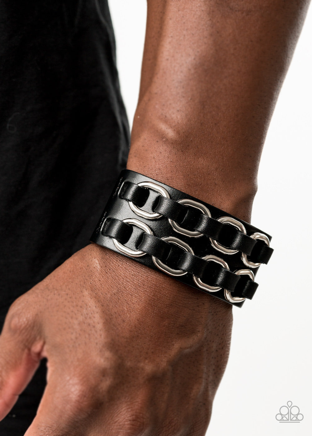Paparazzi Bracelets Throttle It Out - Black Mens Convention 2020