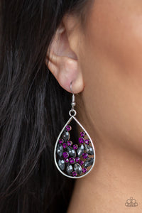 Paparazzi Earrings Cash or Crystal? - Purple