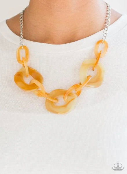 Yellow Paparazzi Necklaces Courageously Chromatic