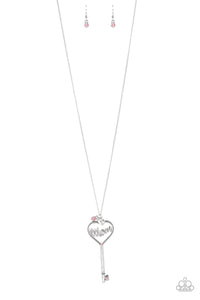Paparazzi Necklaces The Key To Moms Heart - Pink