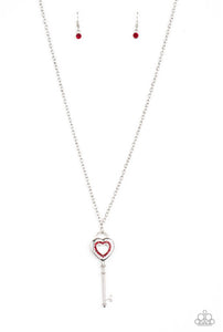 Paparazzi Necklaces Unlock your Heart Red