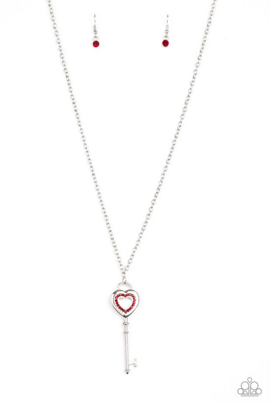 Paparazzi Necklaces Unlock your Heart Red