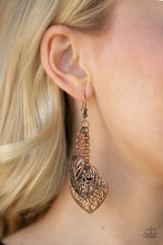 Load image into Gallery viewer, Paparazzi Earrings Once Upon A Heart - Copper 
