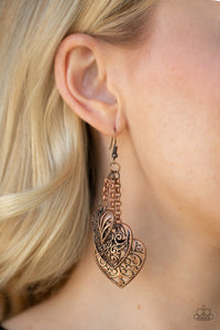 Paparazzi Earrings Once Upon A Heart - Copper 