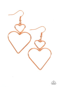 Paparazzi Earrings Heartbeat Harmony - Copper