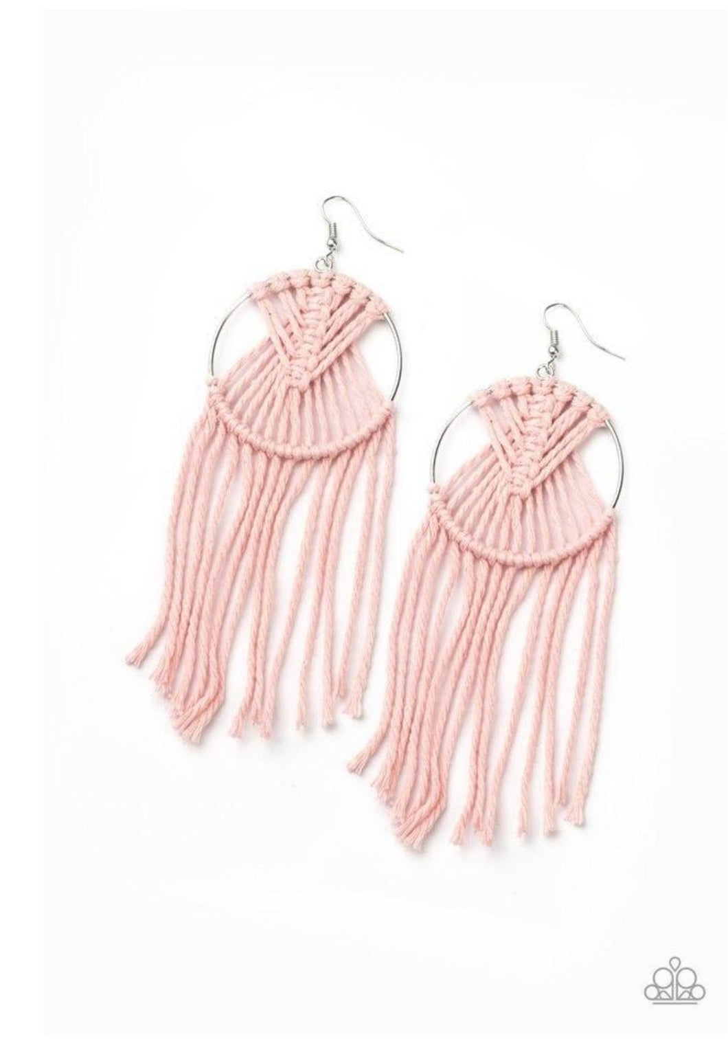 Paparazzi Earring ~ MACRAME, Myself, and I - Pink