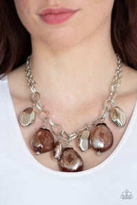 Paparazzi Necklaces Looking Glass Glamorous - Brown