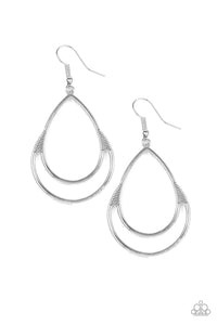 Paparazzi Earrings Simple Glisten - Silver