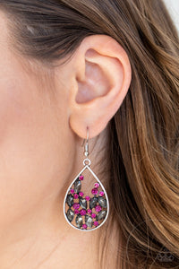 Paparazzi Earrings Cash or Crystal? - Pink