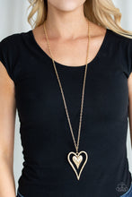 Load image into Gallery viewer, Paparazzi Necklaces Hardened Hearts - Gold
