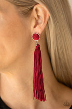 Load image into Gallery viewer, Paparazzi Earrings Tightrope Tassel - Red
