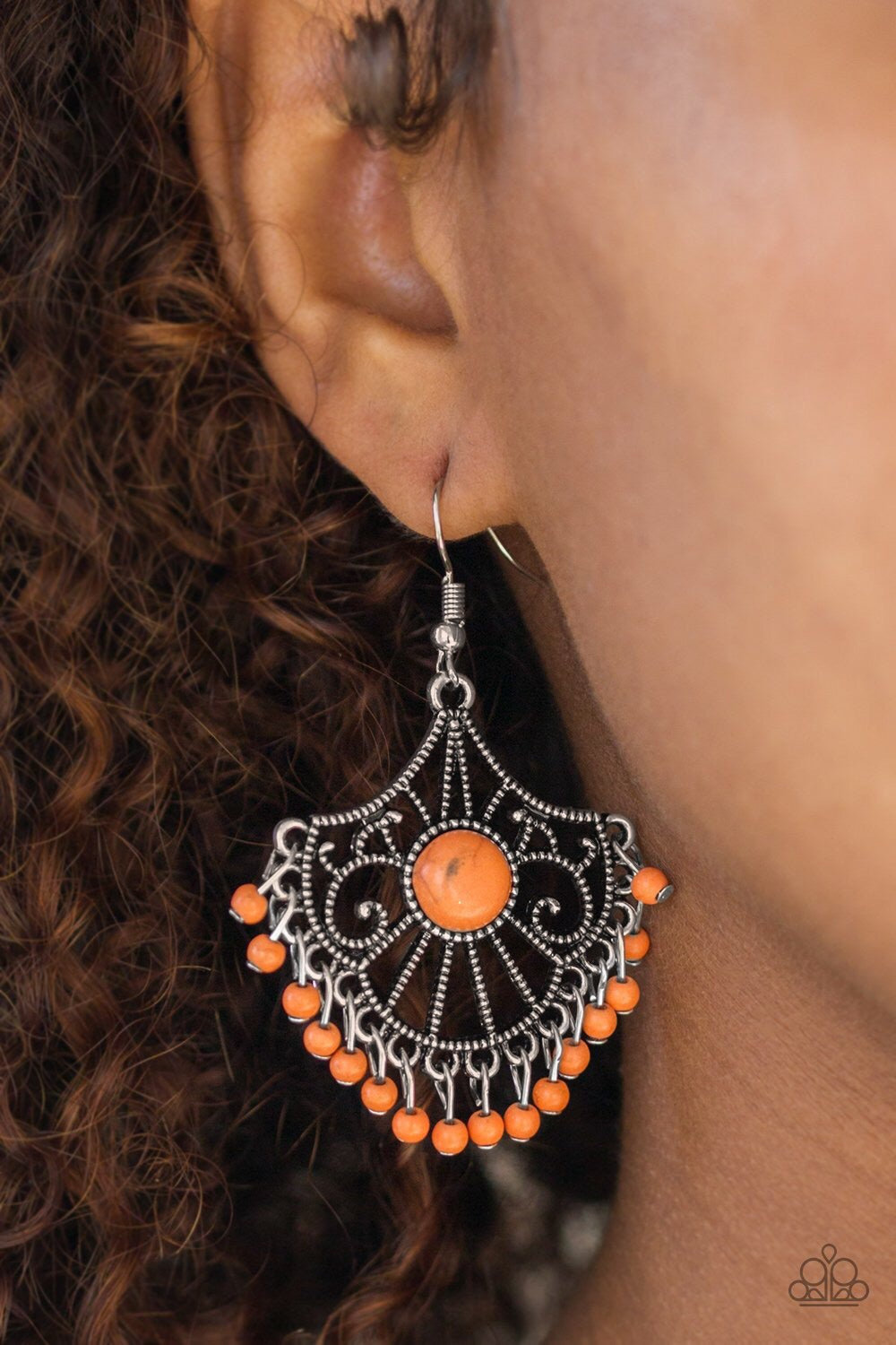 Paparazzi Earrings Stone Lagoon Orange