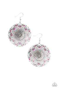 Paparazzi Earrings Mandala Mandalay - Pink