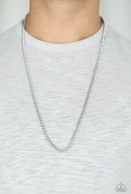 Load image into Gallery viewer, Paparazzi Necklaces First Rule of Fight Club Silver Mens
