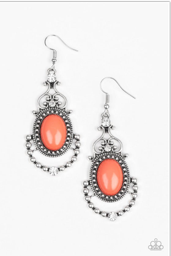 Paparazzi Earrings Cameo and Juliet Orange