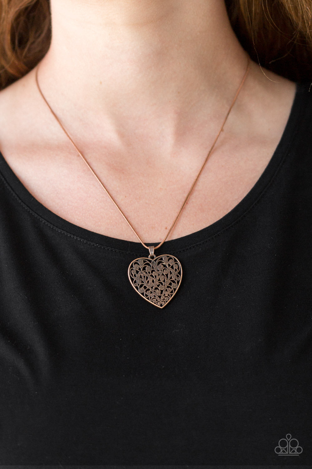 Paparazzi Necklaces Look Into Your Heart - Copper