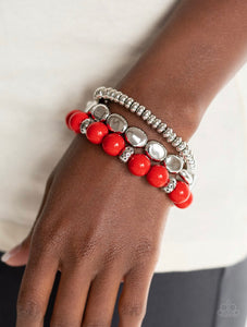 Paparazzi Bracelets Prismatic POP Red