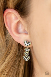 Paparazzi Earrings Heartthrob Twinkle - Brass