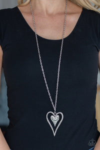 Paparazzi Necklaces Hardened Hearts - Silver