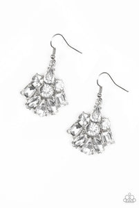 Paparazzi Earrings Fiercely Famous white