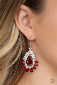 Paparazzi Earrings Boss Brilliance - Red