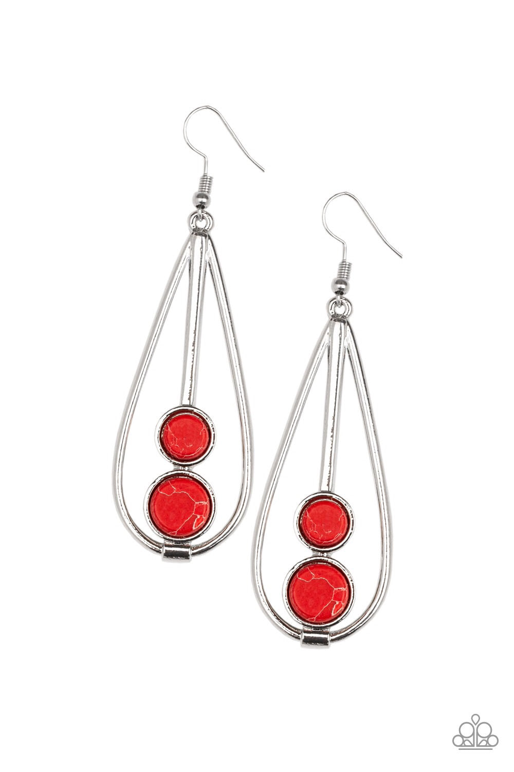 Paparazzi Earrings Natural Nova - Red