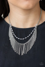 Load image into Gallery viewer, Paparazzi Necklaces Fierce In Fringe - Silver
