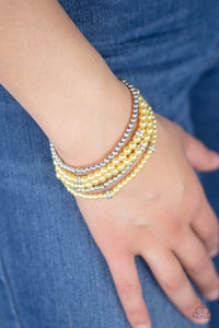 Paparazzi Bracelets Fiercely Frosted - Yellow