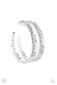 Paparazzi Earrings GLITZY By Association white