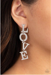 L-O-V-E - Silver Earrings - Paparazzi