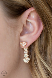 Paparazzi Earrings Heartthrob Twinkle - Rose Gold