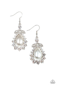 Paparazzi Earrings Award Winning Shimmer - White