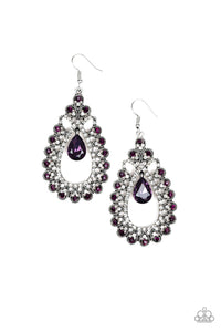 Paparazzi Earrings All About Business - Purple