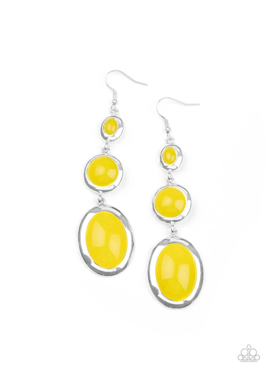 Paparazzi ♥ Retro Reality - Yellow ♥ Earrings