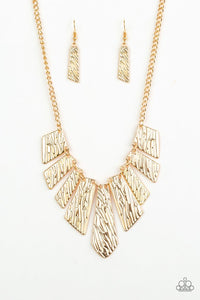 Paparazzi Necklaces Texture Tigress Gold