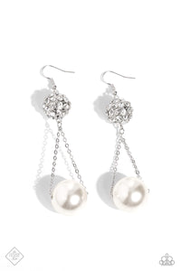 Ballerina Balance - White Earrings Fashion Fix 2023