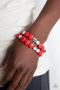 Paparazzi Bracelets Simply Sedimentary - Red