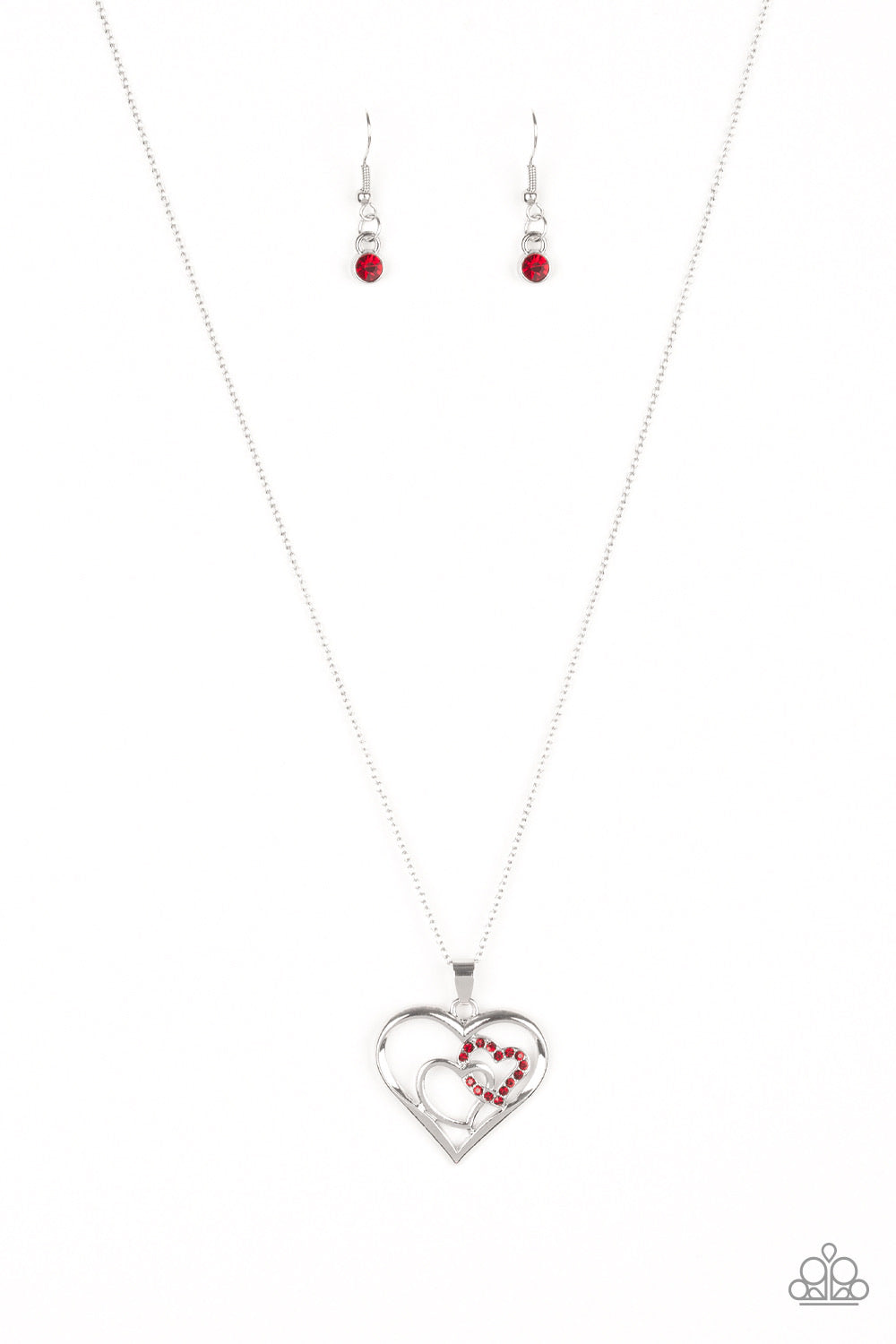 Paparazzi Necklace Cupid Charm - Red