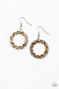 Paparazzi Earrings Global Glow - Brown