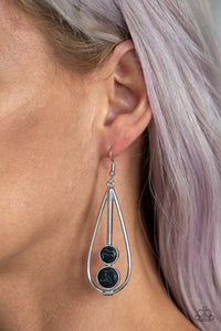 Paparazzi Earrings Natural Nova - Black