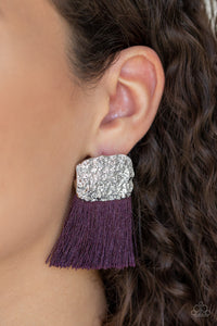 Paparazzi Earrings Plume Bloom - Purple