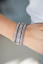 Load image into Gallery viewer, Paparazzi Bracelets Rebel In Rhinestones - Purple
