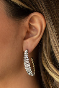 Paparazzi Earrings A GLITZY Conscience - White