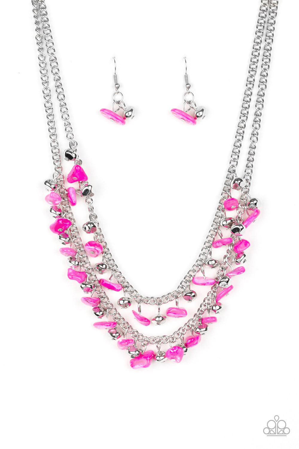 Paparazzi Necklaces Pebble Pioneer - Pink