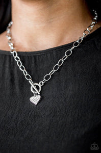 Paparazzi Necklaces Harvard Hearts White