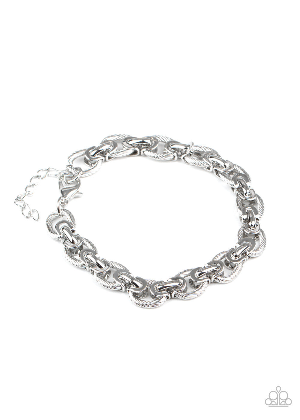 Paparazzi Bracelets Gridiron Grunge - Silver Mens Convention 2020