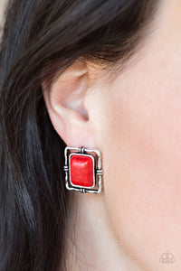 Paparazzi Earrings Center STAGECOACH - Red