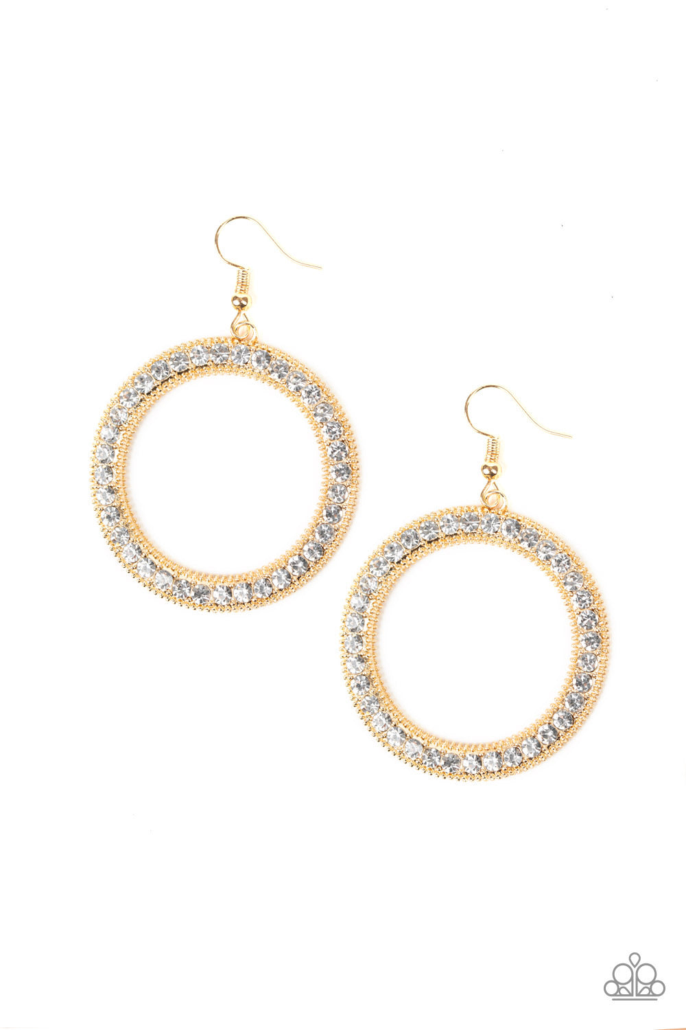 Paparazzi Earrings Haute Halo - Gold