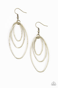 Paparazzi Earrings All OVAL The Place - Brass