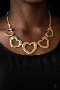 Paparazzi Necklaces Hearty Hearts - Gold